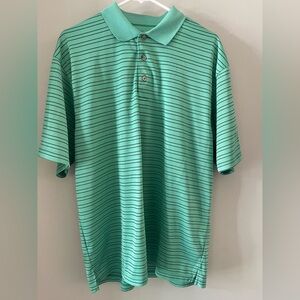Stylish Green Polo with Black Stripes